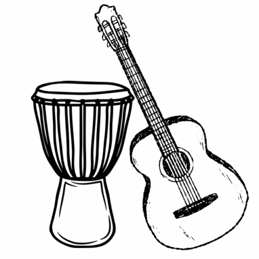 a djembe and a guitar