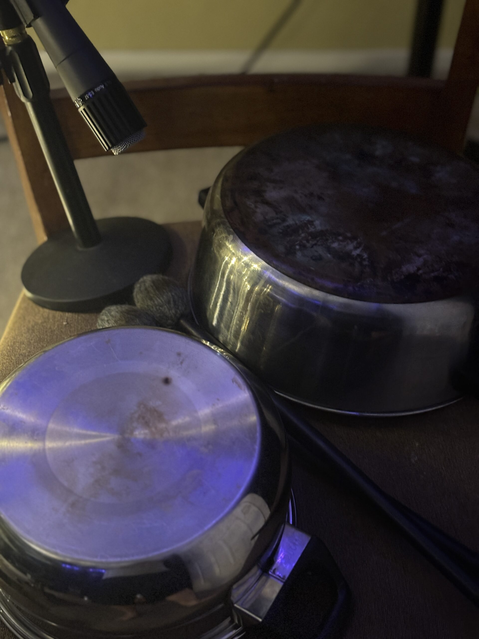 Making percussion tracks by banging on things.